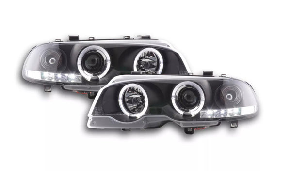 FK LED DRL Halo Lightbar headlights BMW 3-Series E46 Coupe Cabrio 98-02 black