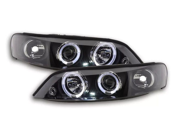 FK LED Halo Ring Headlights DRL Vauxhall Opel Vectra B Yr: 96-99 black LHD