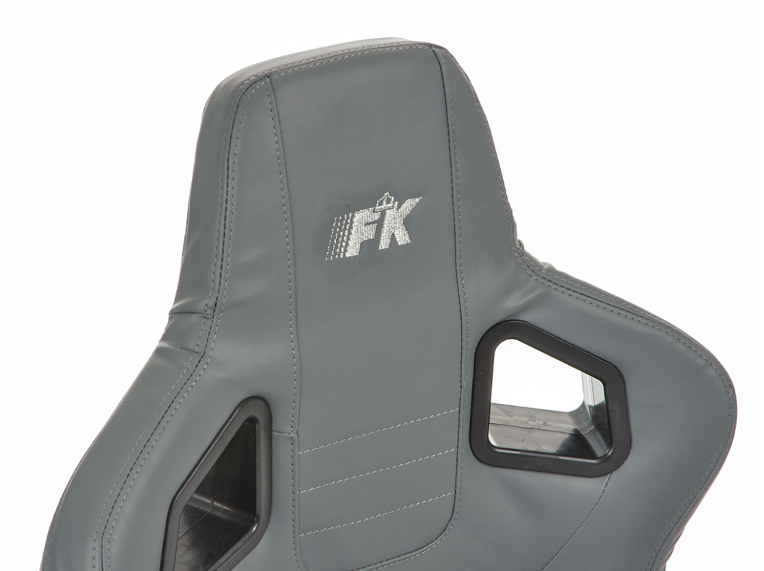 FK Pair Universal Reclining Bucket Sports Seats - RS Grey Silver Stitch Edition