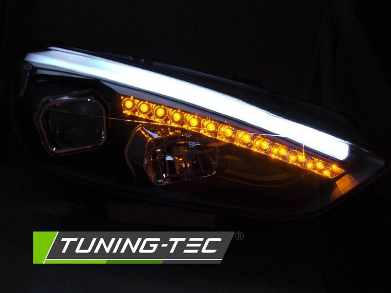 Tuning-Tec LED DRL Lightbar Headlights FORD FOCUS 3 MK3 15-18 Black LHD