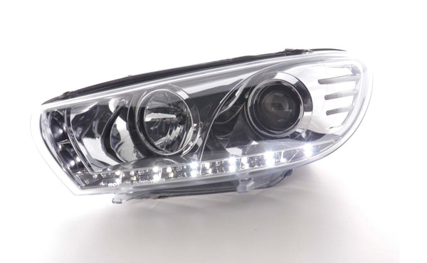 FK LED DRL Lightbar Headlights Halo VW Scirocco 3 MK3 13 08+ Chrome LHD