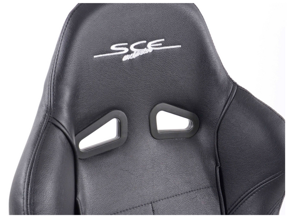 SCE Sportive Pair Universal Reclining Bucket Sports Seats Black Stitched Edition