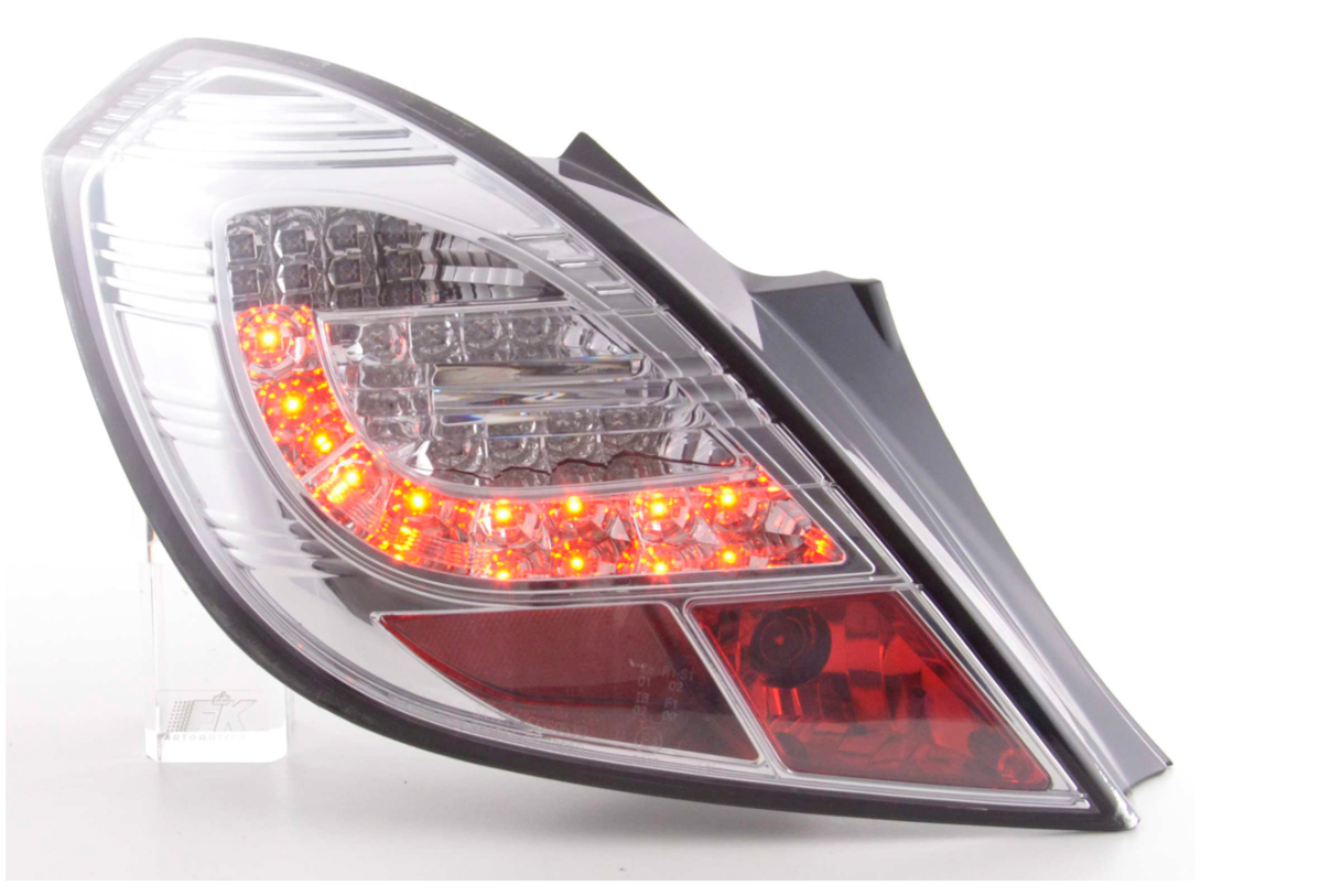 FK Set Rückleuchten LED Lightbar Opel Corsa D 5-Türer 06-10 Chrom LHD