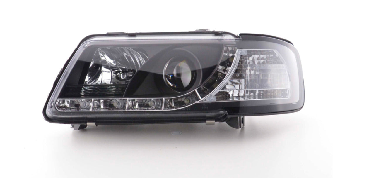 FK Pair LED DRL Headlights Lightbar Halo Audi A3 8L 96-00 black S3 LHD