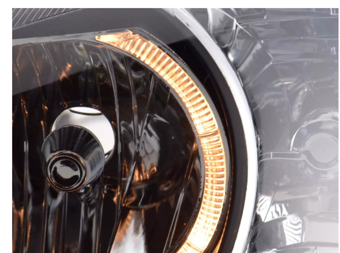 FK Pair LED DRL Angel Eye Halo Ring headlights Opel Corsa C 01-06 Black LHD