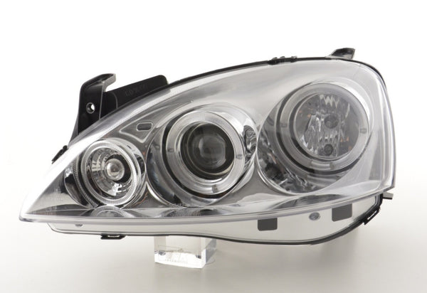 FK LED DRL Angel Eye Halo Ring headlights Opel Corsa C 01-06 chrome LHD