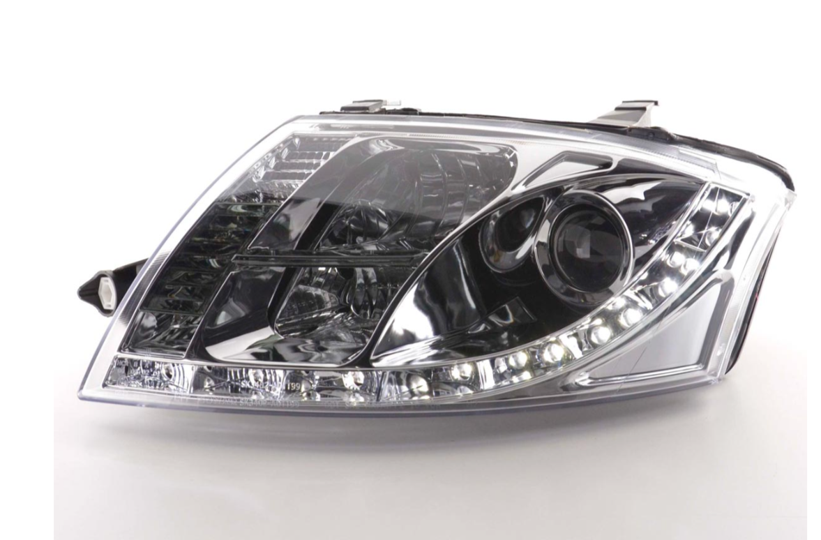 FK Paar LED DRL Projektorscheinwerfer Audi TT 8N 99–05 Chrom 1,8 3,2 Quattro LHD