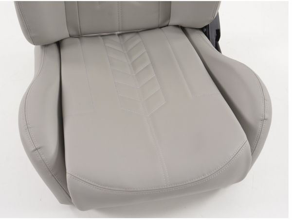 FK Universal Reclining Bucket Sports Seats - Syn Leather Grey Harness Holes