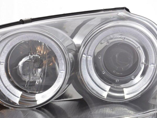 FK LED Halo Projector Eye DRL Headlights VW Golf 5 MK5 1K Black 03-08 GTi LHD