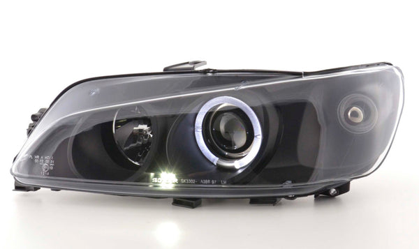 FK LED DRL Angel Eye Halo Ring Headlights Peugeot 306 97-00 black LHD