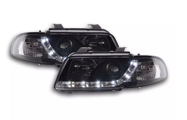 FK LED DRL Lightbar headlights Audi A4 B5 8D 95-99 black S4 LHD