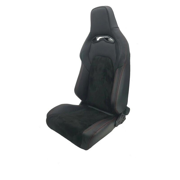 ATS x1 Universal Sports Bucket Seat Black Real Leather & Alcantara Red stitch