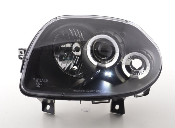 FK LED DRL Angel Eye Halo headlights Renault Clio type B 98-01 black LHD