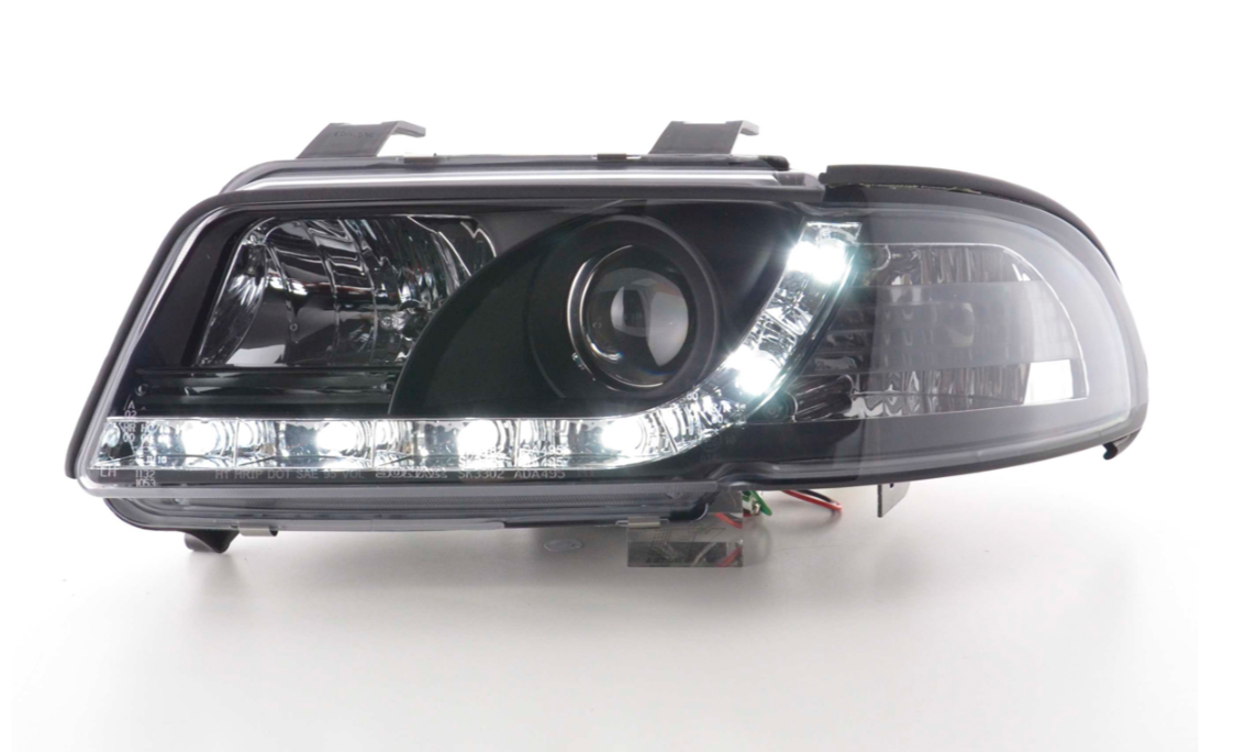 FK LED DRL Angel Eye Projektorscheinwerfer Audi A4 B5 8D 99-01 Chrom LHD