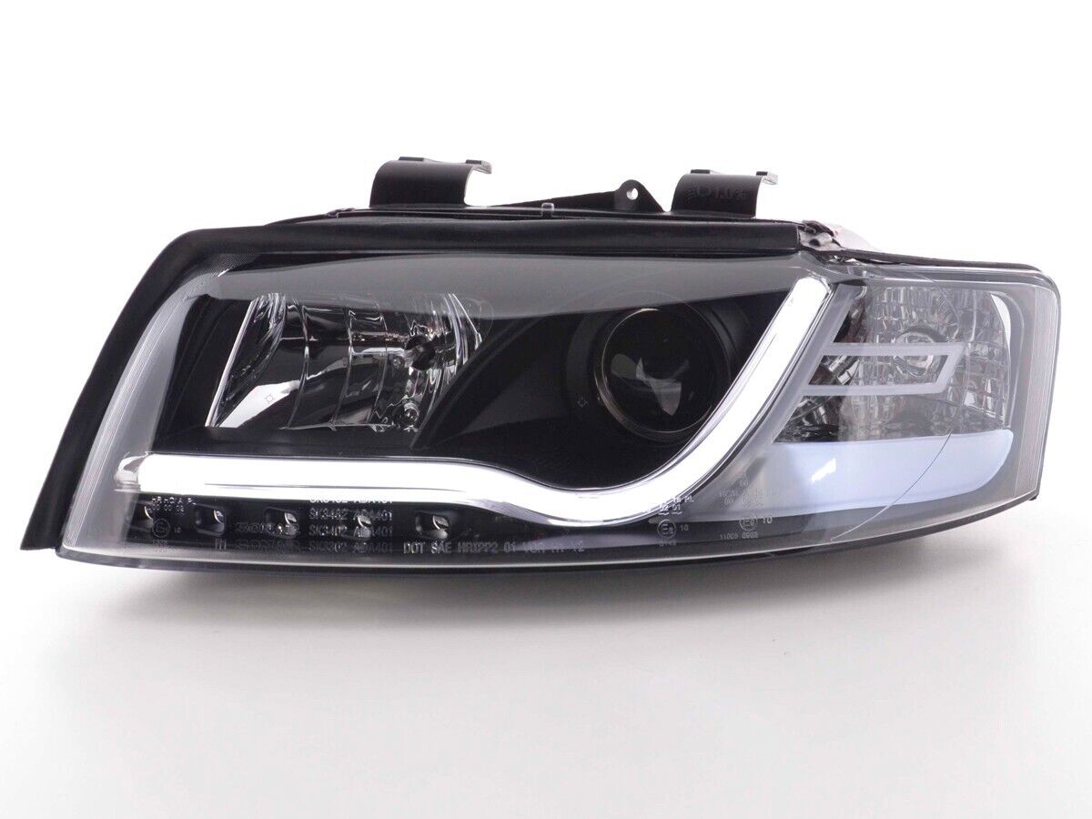 FK LED DRL Halo Lightbar Headlights Audi A4 B6 8E 01-04 Black S4 LHD