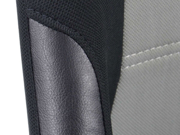 FK Pair Universal Fixed Back Motorsport Bucket Sports Seats Grey Fabric Edition