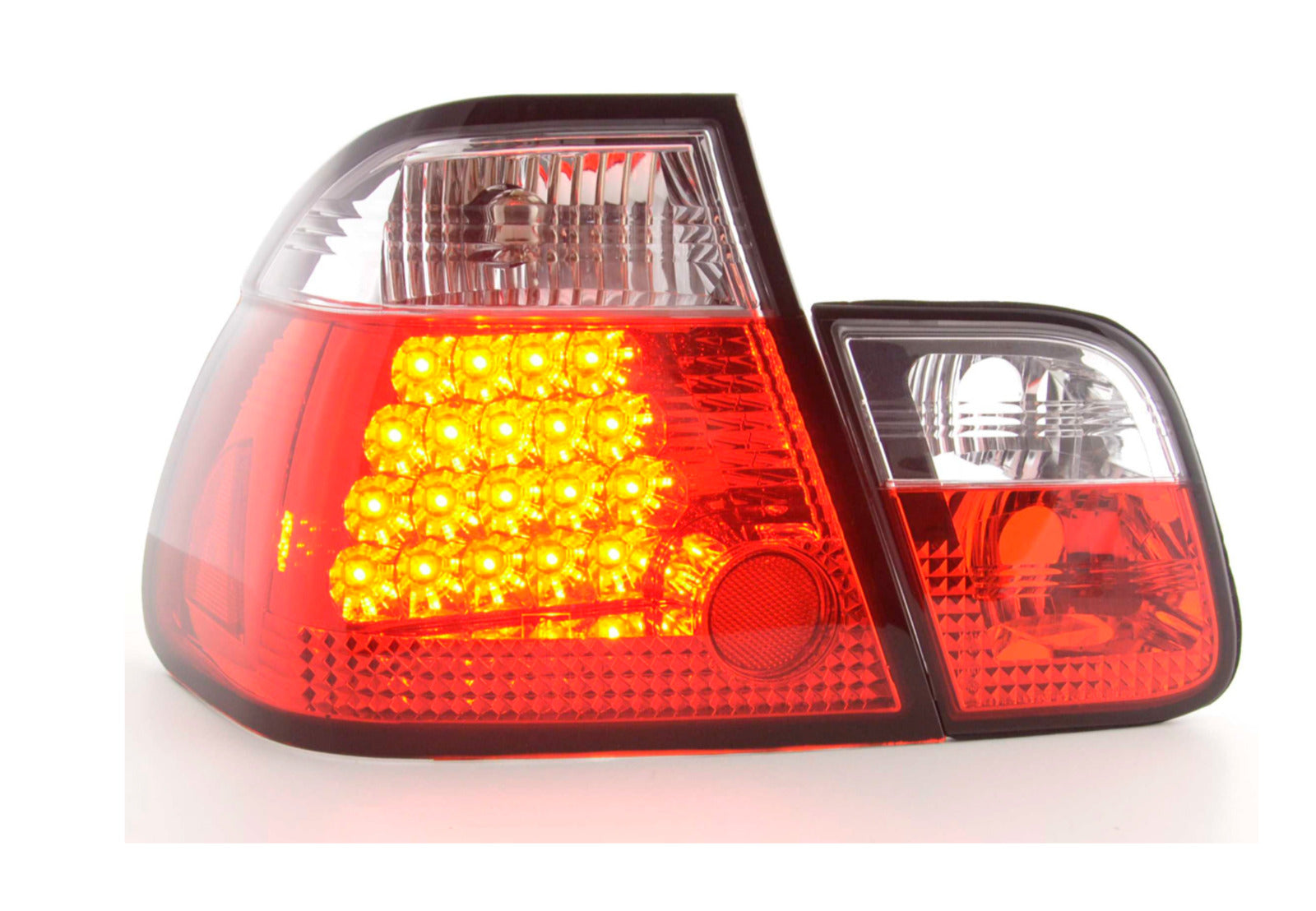 FK Pair LED REAR LIGHTS BMW 3-Series E46 98-01 clear red saloon M3 330 325