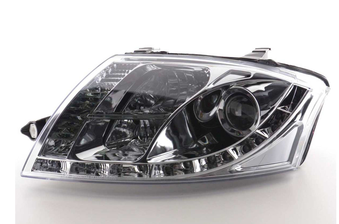 FK Pair LED DRL Lightbar Halo Headlights Audi TT 8N 99-05 chrome 12 Pin LHD