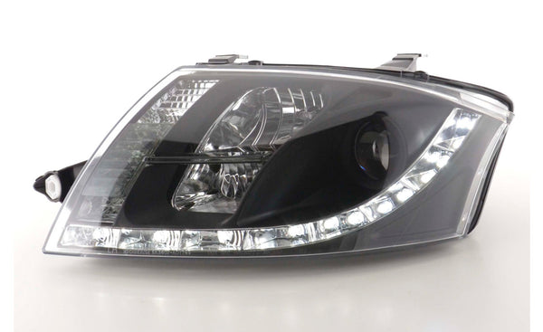 FK LED DRL Lightbar Projector headlights Audi TT 8N 98-06 Black 1.8 3.2 LHD