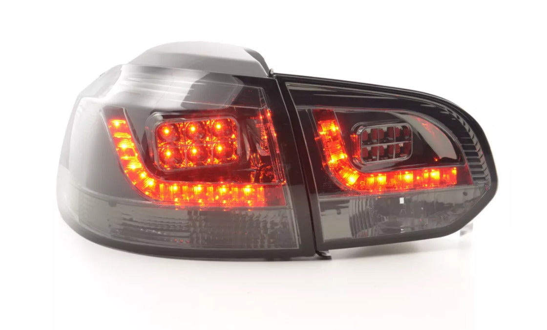 FK Set VW GOLF MK6 MK 6 08-12 1K LED REAR LIGHTS Lightbar BLACK SMOKE GTI RHD