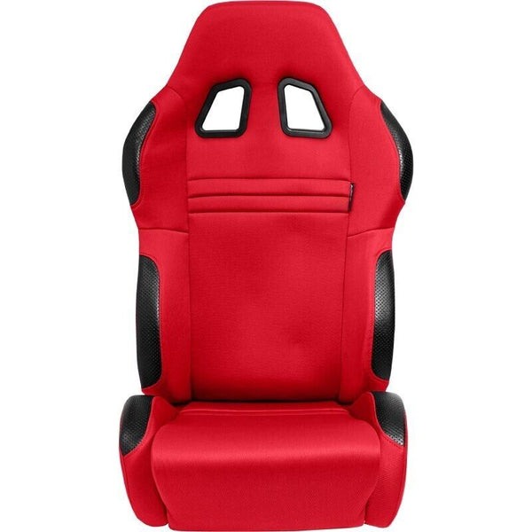 x1 ATS Red HD Textile Racing Car / Simulator Bucket Seat Recline & Fold + slides