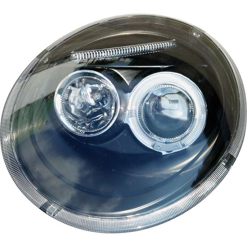 AS Pair LED DRL Halo Ring Lightbar Headlights VW New Beetle 97-11 Black LHD