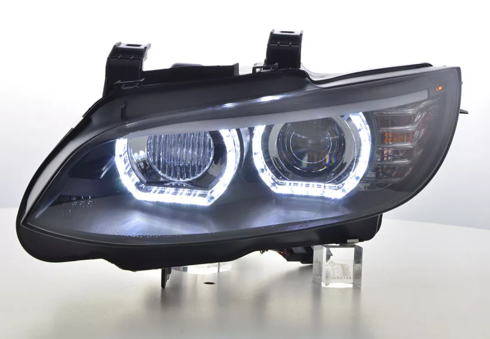 FK Pair LED DRL Projector Halo Headlights BMW 3-series E92 / E93 06-10 black xenon LHD