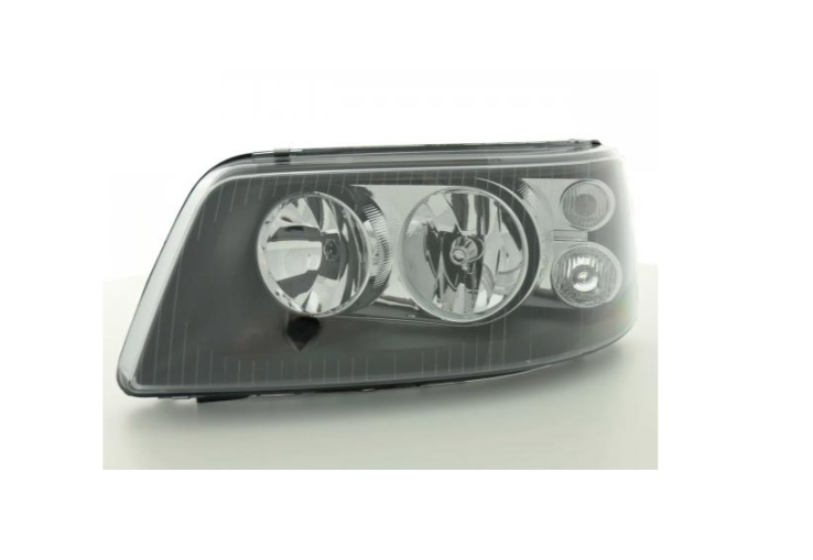 FK Pair headlights VW Van Camper Transporter T5 7J / 7H 03-09 black LHD H7 H1