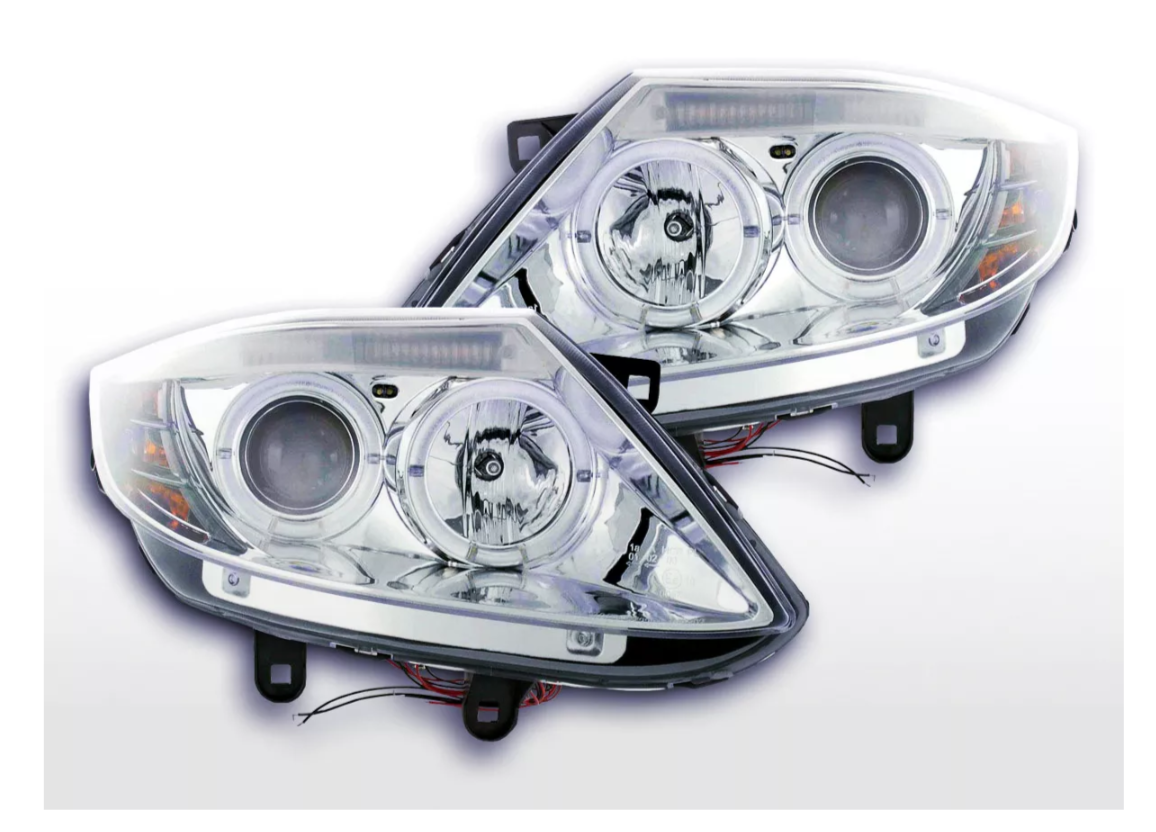 FK Pair LED DRL Lightbar Halo Eye headlights BMW Z4 E85 E86 03-08 Chrome LHD