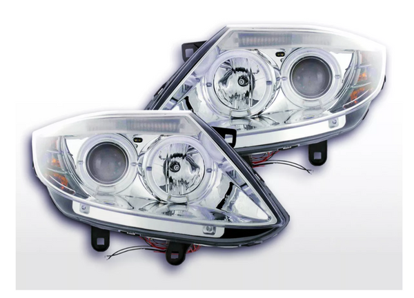 FK Pair LED DRL Lightbar Halo Eye headlights BMW Z4 E85 E86 03-08 Chrome LHD