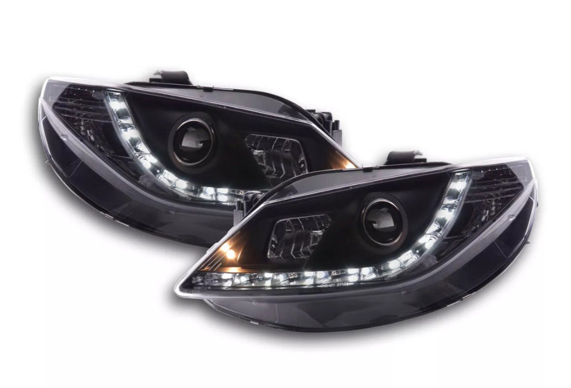 FK Pair LED DRL Lightbar Halo headlights Seat Ibiza 4 MK4 6J 08+ black LHD