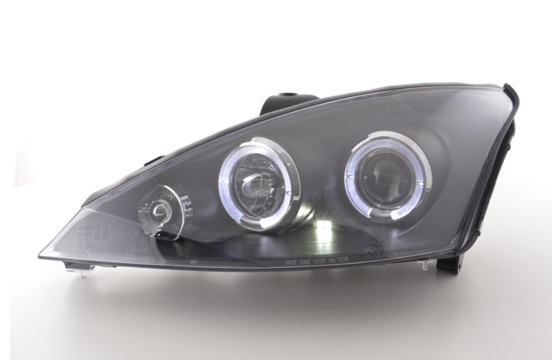 FK LED DRL Angel Eye Projektor Faro Ford Focus 98-01 Negro C170 MK1 LHD