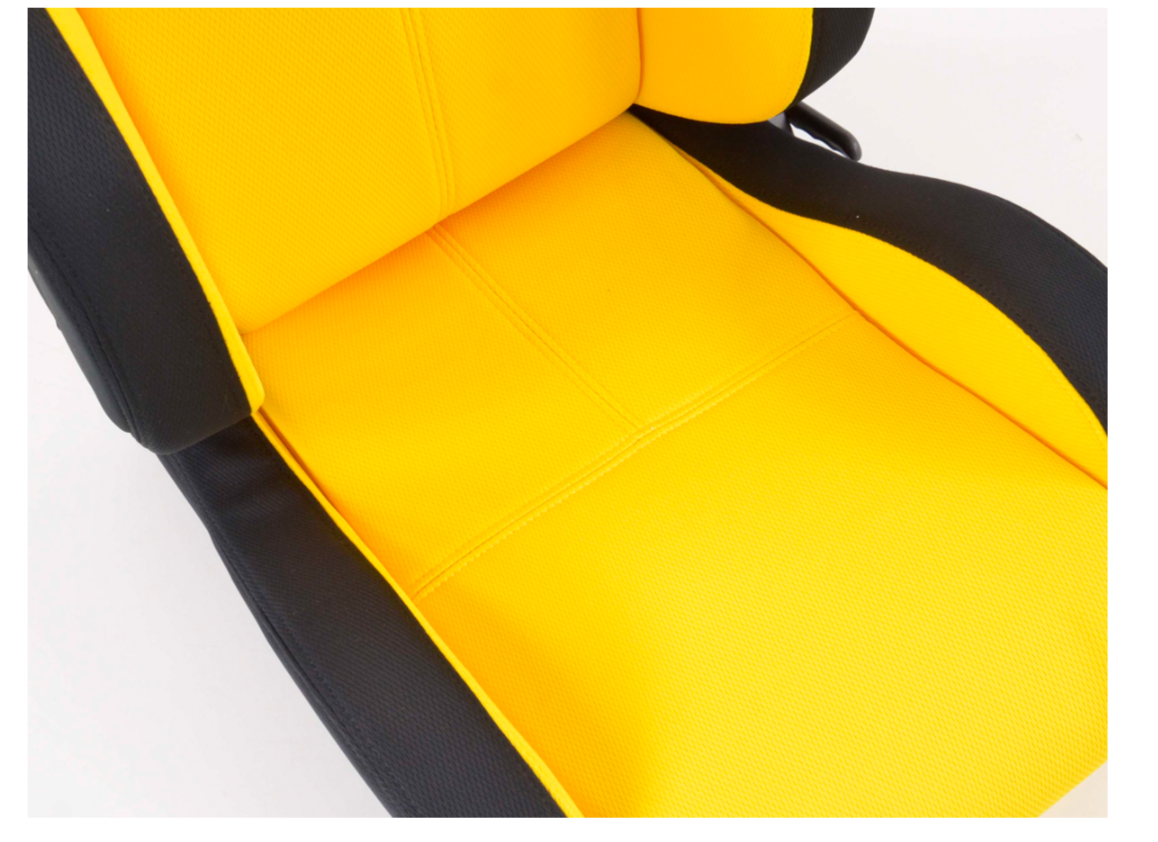 FK Pair Universal Reclining Bucket Sports Seats - Race Black & YELLOW Edition