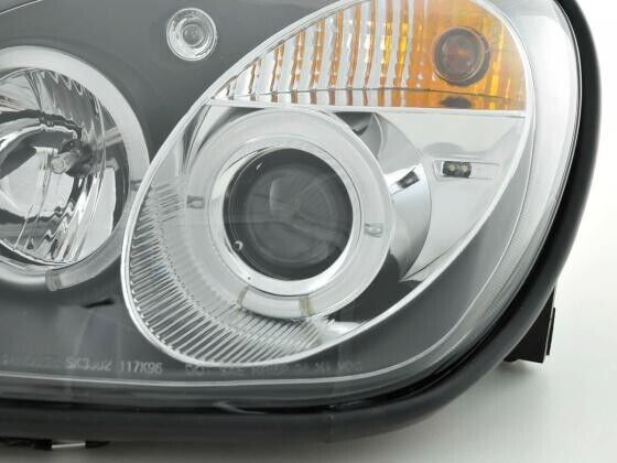 FK LED DRL Halo Ring Black Headlights Mercedes SLK R170 96-02 170 LHD