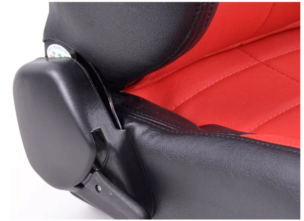 FK Universal Reclining Bucket Motorsports Seats - Red Comfort Heated & Massage