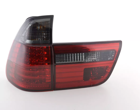 FK Paar Smoke BLACK LED DRL RÜCKLEUCHTEN BMW X5 E53 98-02 schwarz / rot LHD