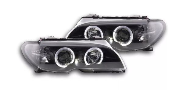 FK LED DRL Halo Angel Eye headlights BMW 3-Series E46 Coupe Cabrio 03-05 black