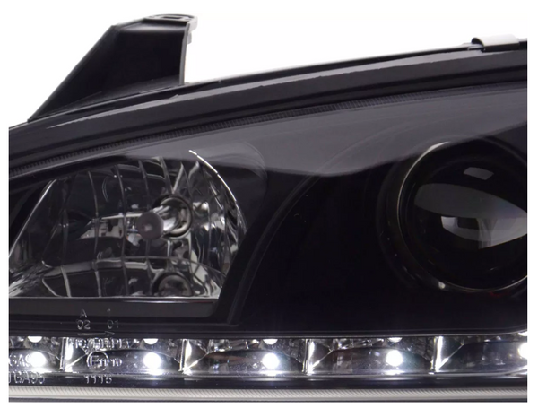 FK LED DRL Halo Lightbar Headlights Opel Vauxhall Tigra 95-03 black LHD