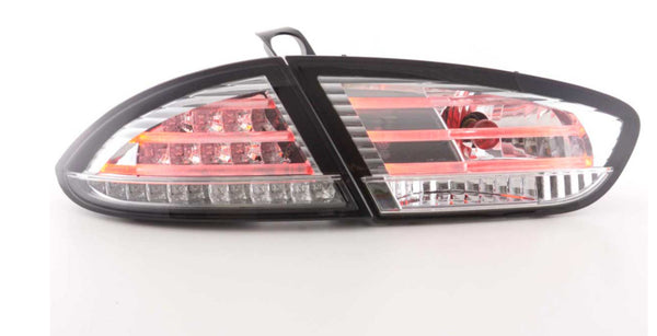 FK Pair LED Rear Lights Lightbar Seat Leon 2 MK2 1P 09-12 clear chrome LHD