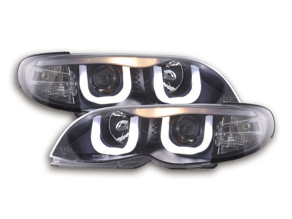 FK Pair LED DRL 3D Halo headlights BMW 3-Series E46 Saloon Touring 02-05 Blk LHD