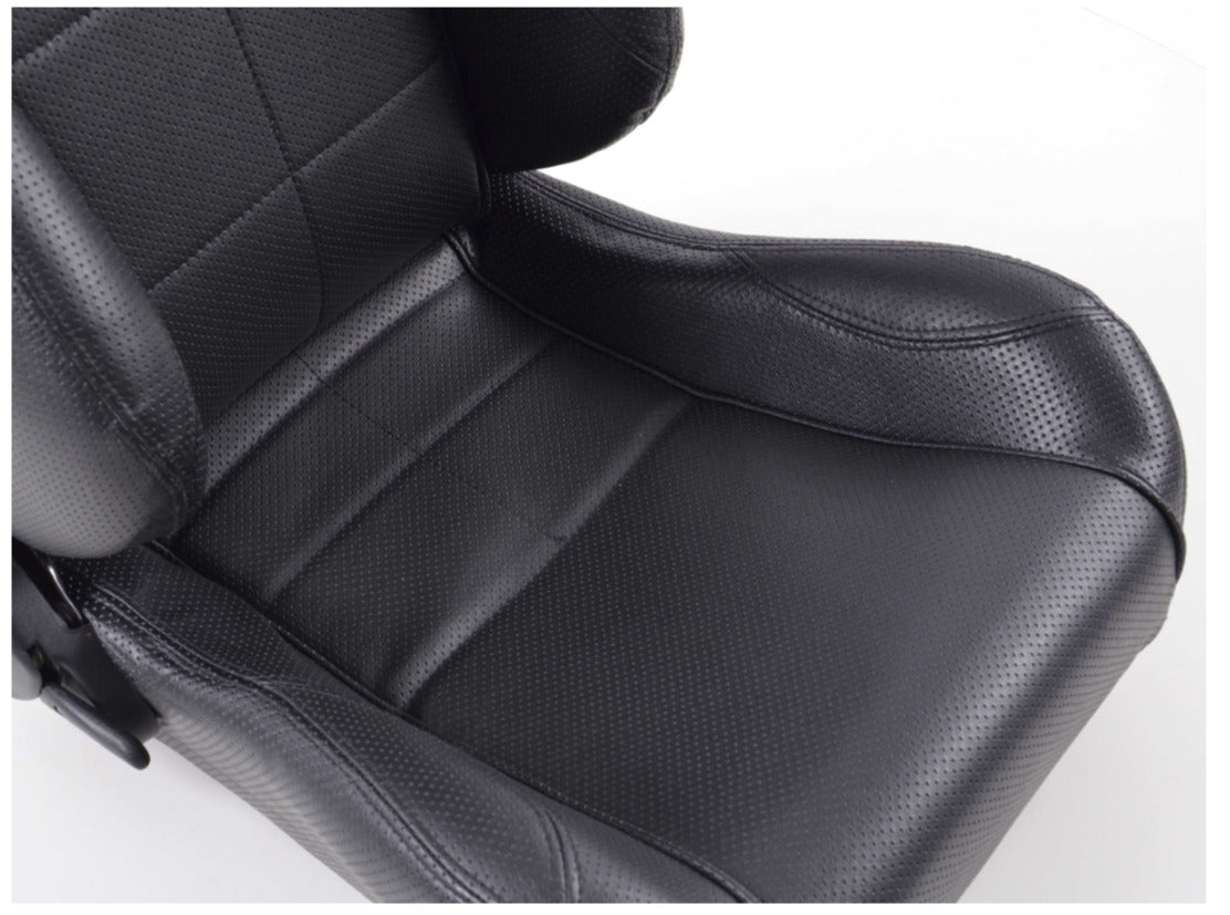 SCE Sportive Universal Reclining Bucket Sports Seats Black Edition Perforated SL