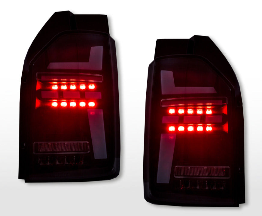 FK Pair LED Lightbar Rear Lights Dynamic Wing Doors VW Transporter T6 20+ LHD