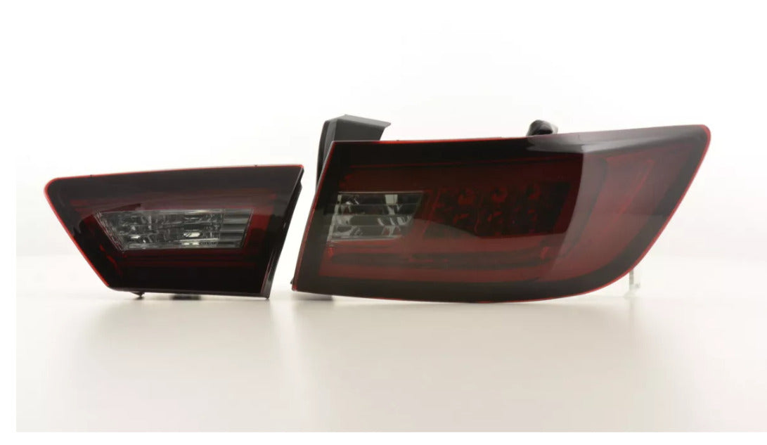 FK Pair LED Lightbar DRL Rear Lights Renault Clio 4 MK4 X98 12-16 red black LHD