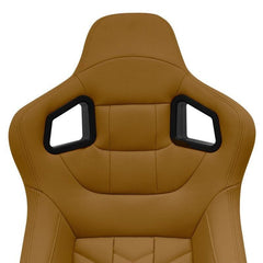 Auto-Style GK x1 Universal Reclining Sports Bucket Seat Beige LUXE Quilted Stitch Back Edition inc slides