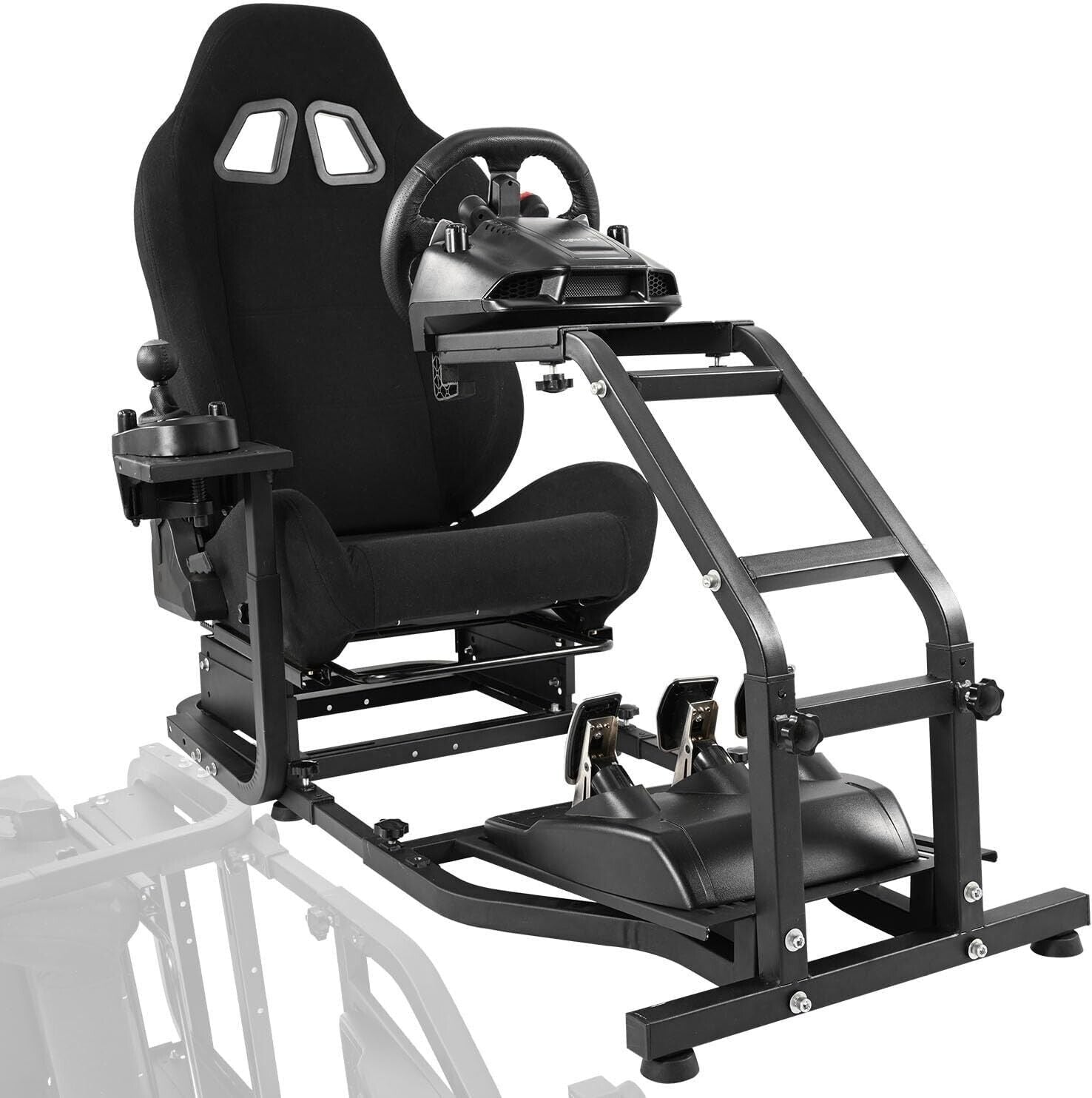 Driving Game Sim Racing Frame & Seat Rig Add Wheel Pedals Xbox PS PC C ...