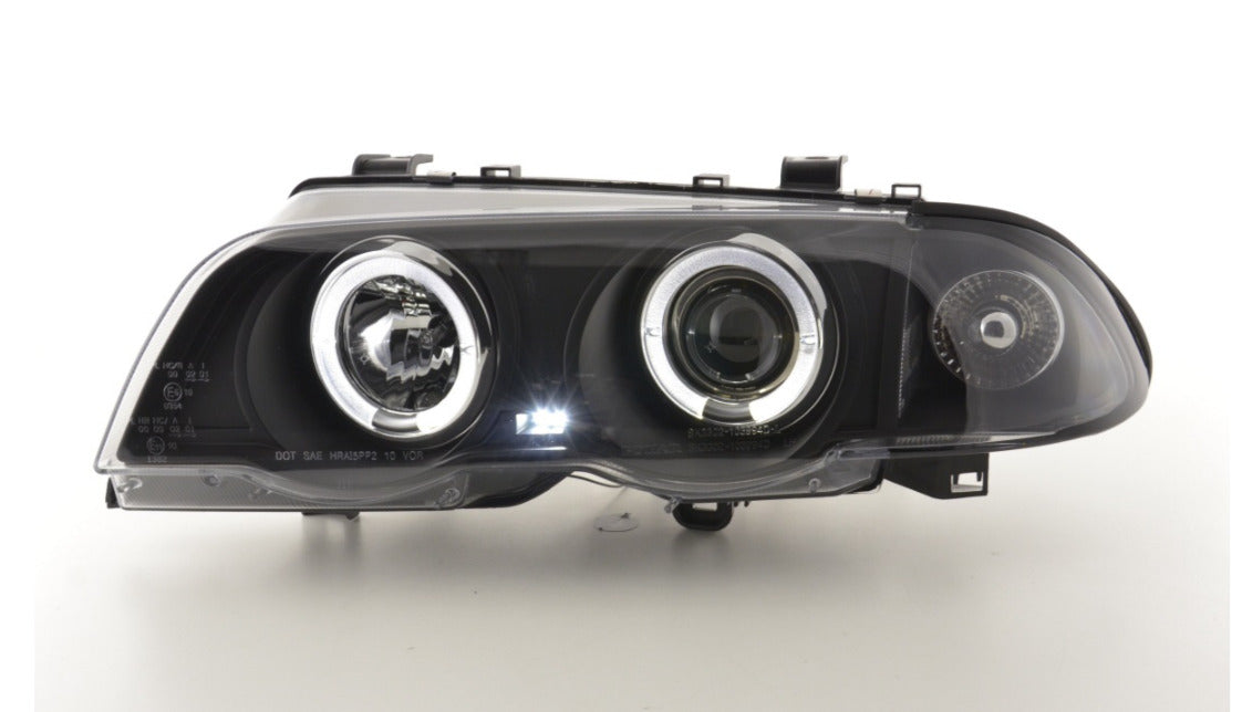 FK Set LED DRL Angel Eye Headlights BMW E46 Saloon 98-01 black LHD RHD M3