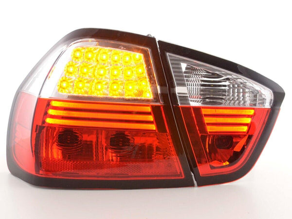 FK Pair LED DRL Lightbar REAR LIGHTS BMW E90 3 SERIES Saloon 05-08 red clear LHD