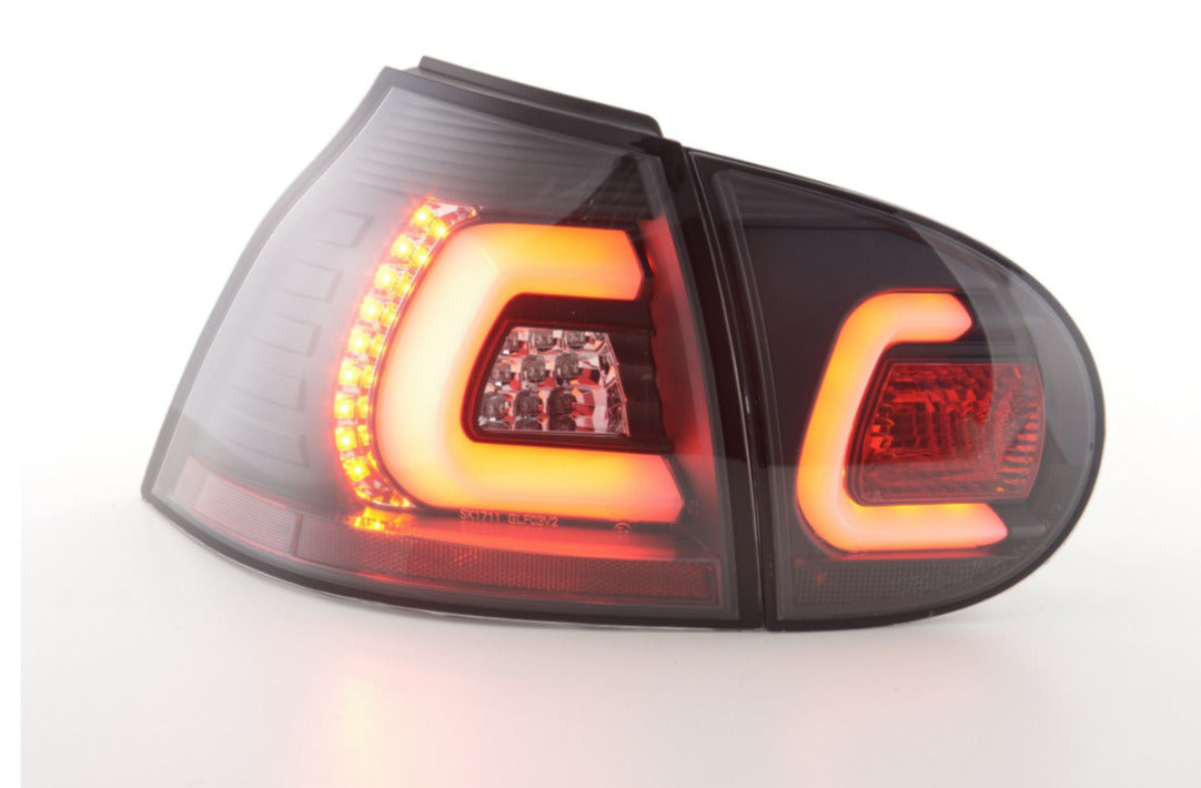 FK Pair LED Rear Lights Lightbar VW Golf 5 MK5 03-08 Black 1K LHD Smoke OBC comp