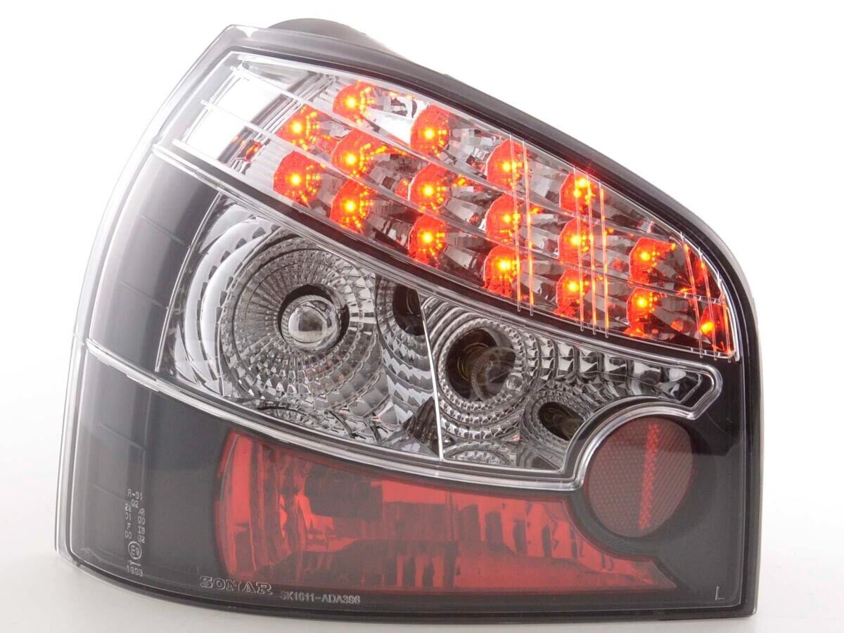 FK Pair LED Lightbar Rear Lights Tail Lamps Audi A3 8L 96-02 Black S3 LHD