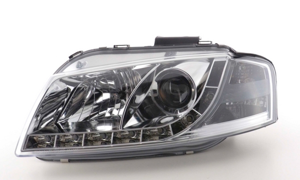 FK Pair LED DRL Headlights Halo Lightbar Audi A3 8P 8PA 03-08 chrome S3 LHD